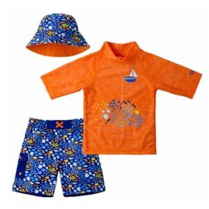 NWT - UV SKINZ 3 pc (Hat, Rashguard Top, Shorts) Swim & Rashguard - Size 12-18